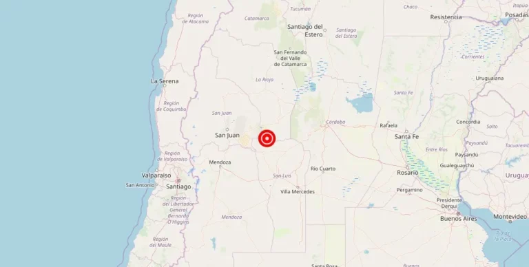 Magnitude 4.60 Earthquake Strikes near Villa General Roca, Rio Negro, Argentina