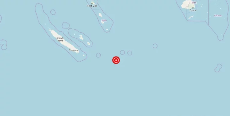 Magnitude 5.20 Earthquake Strikes Near Southeast of Loyalty Islands in the Pacific Ocean
