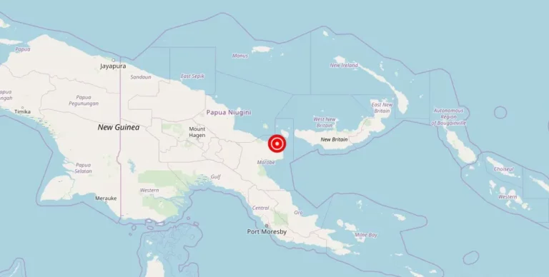 Magnitude 5.30 earthquake strikes near Eastern New Guinea Region in Papua New Guinea