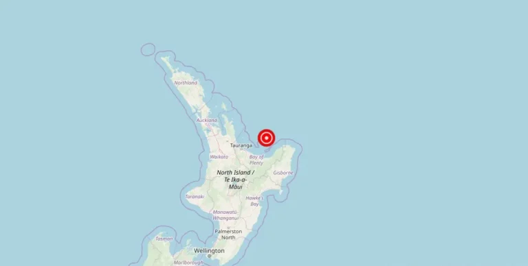 Magnitude 5.60 Earthquake Strikes Near Whakatane in Bay of Plenty, New Zealand