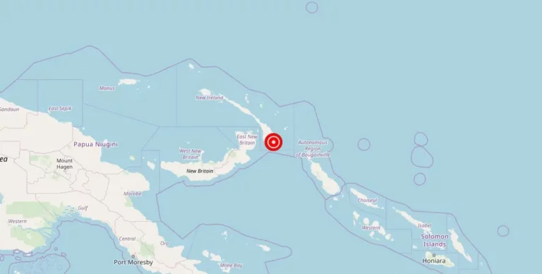 Magnitude 5.00 Earthquake Strikes Near Kokopo in Papua New Guinea