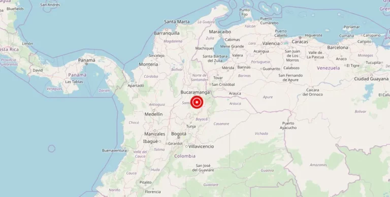 Magnitude 5.3 Earthquake Strikes Near Aratoca, Santander, Colombia