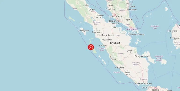 Magnitude 5.00 Earthquake Strikes Kepulauan Mentawai, West Sumatra, Indonesia