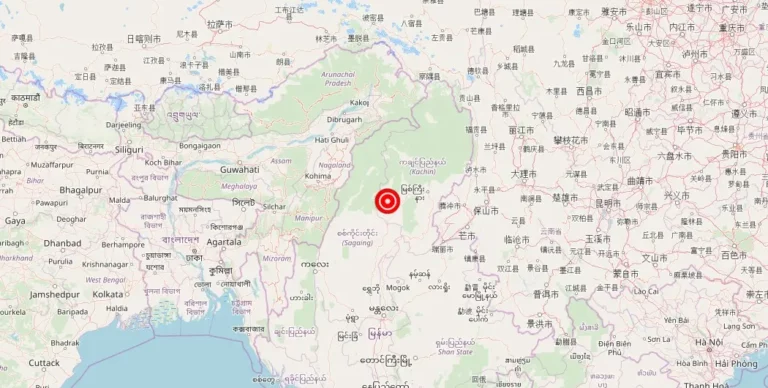 Magnitude 5.80 Earthquake Strikes Near Myitkyina, Kachin, Myanmar