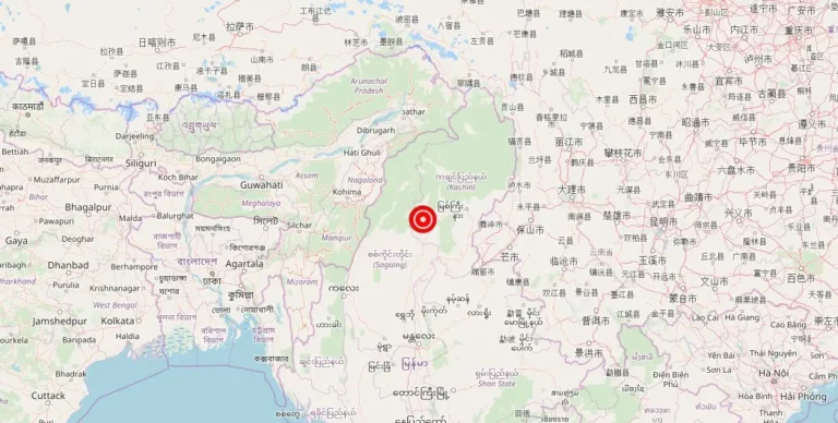 Magnitude 5.80 Earthquake Strikes Near Myitkyina in Kachin, Myanmar