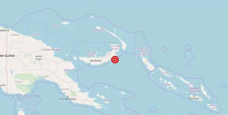Magnitude 4.9 earthquake strikes near Kokopo, Papua New Guinea