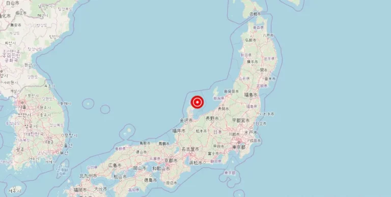 Magnitude 5.00 Earthquake Strikes Anamizu, Ishikawa, Japan