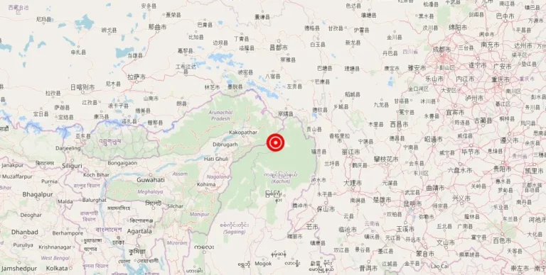 Magnitude 4.60 Earthquake Strikes Hayuliang, Arunachal Pradesh, India