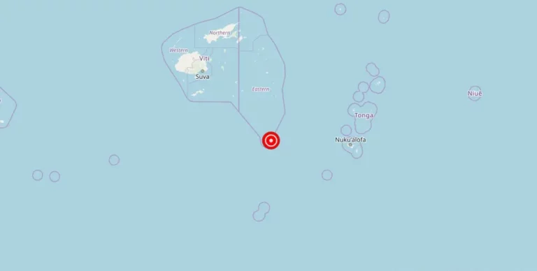 Magnitude 4.80 Earthquake Strikes Near Fiji Region