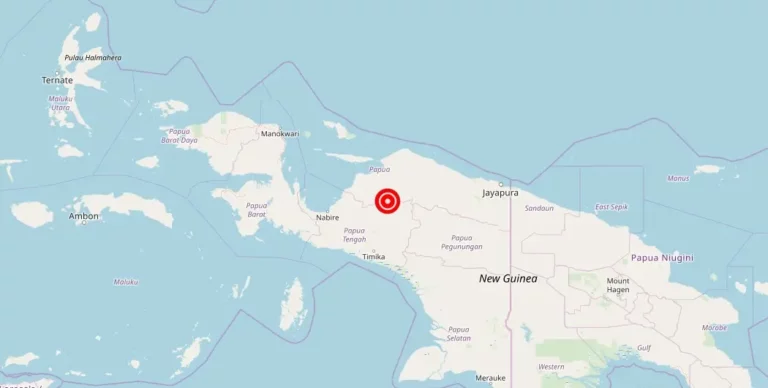 Magnitude 5.00 Earthquake Strikes Near Papua, Indonesia