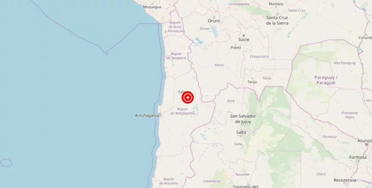 Magnitude 4.90 Earthquake Strikes Near Calama, Antofagasta, Chile