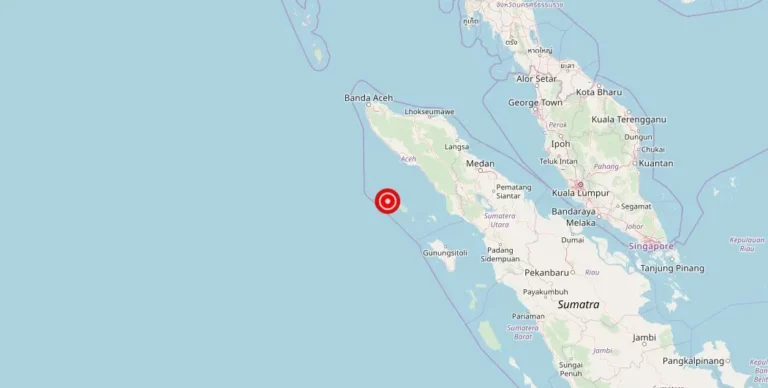 4.80 Magnitude Earthquake Strikes Near Sinabang, Aceh, Indonesia