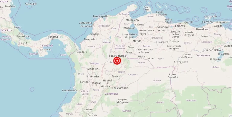 Magnitude 4.50 earthquake strikes near Zapatoca, Santander, Colombia