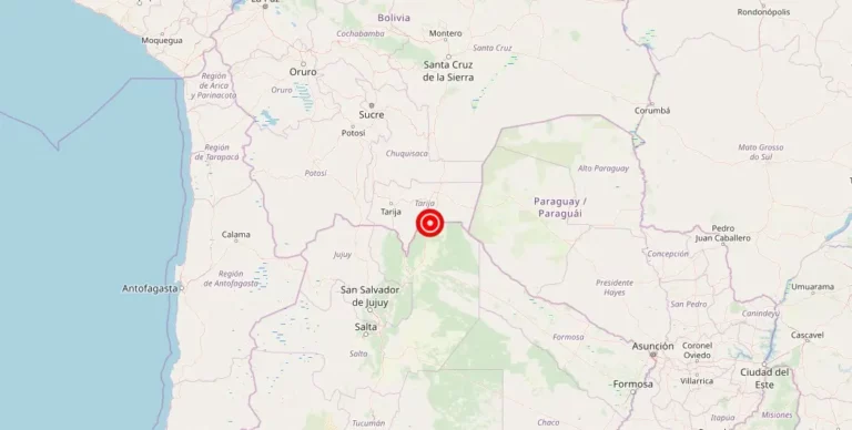 Magnitude 4.40 Earthquake Strikes Yacuiba, Tarija in Bolivia