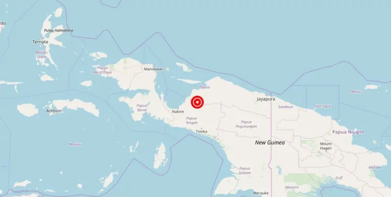 Magnitude 5.00 Earthquake Strikes Near Nabire, Papua, Indonesia