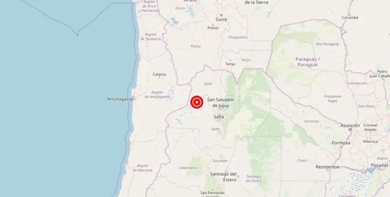 Magnitude 4.50 Earthquake Strikes Jujuy Province, Argentina