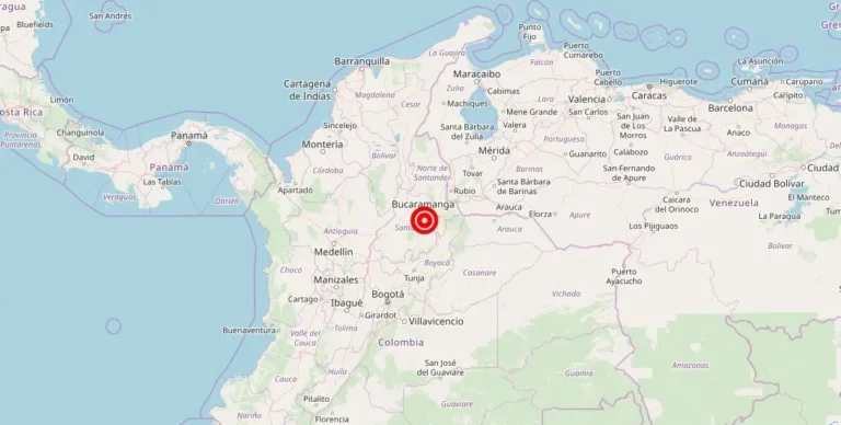 Magnitude 4.40 Earthquake Shakes Piedecuesta, Santander, Colombia