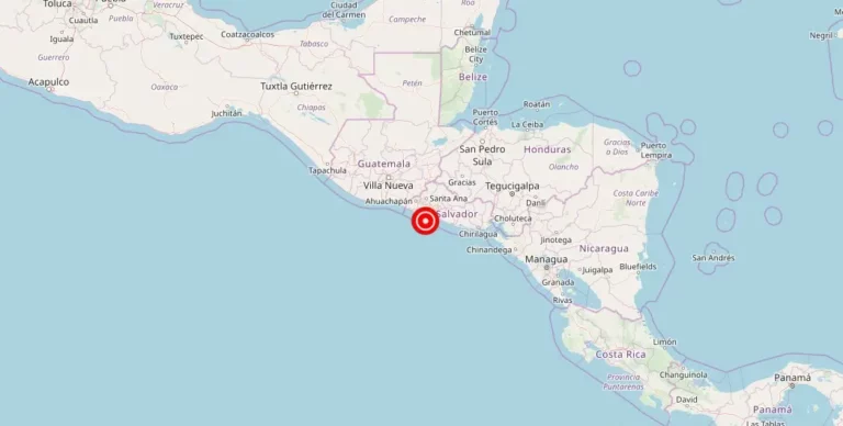 Magnitude 4.50 Earthquake Strikes La Libertad, La Libertad, El Salvador