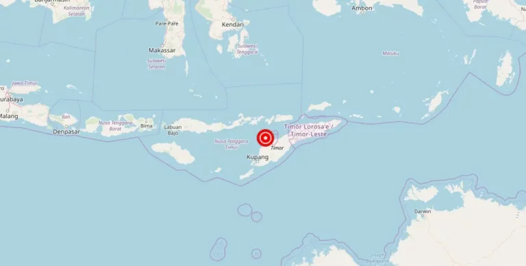 Magnitude 5.50 Earthquake Strikes Near Pante Makasar, Timor Leste