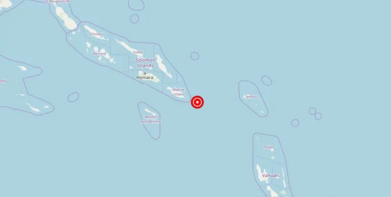 Magnitude 5.00 Earthquake Strikes Near Honiara, Solomon Islands