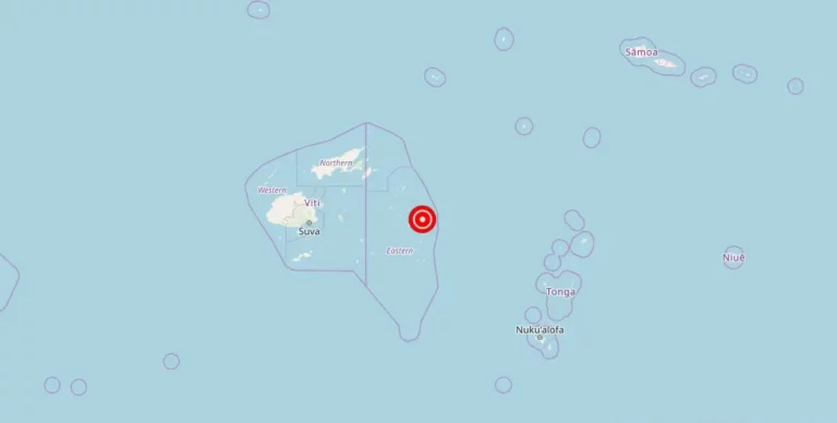 Magnitude 5.00 Earthquake Strikes Near Levuka, Fiji Islands