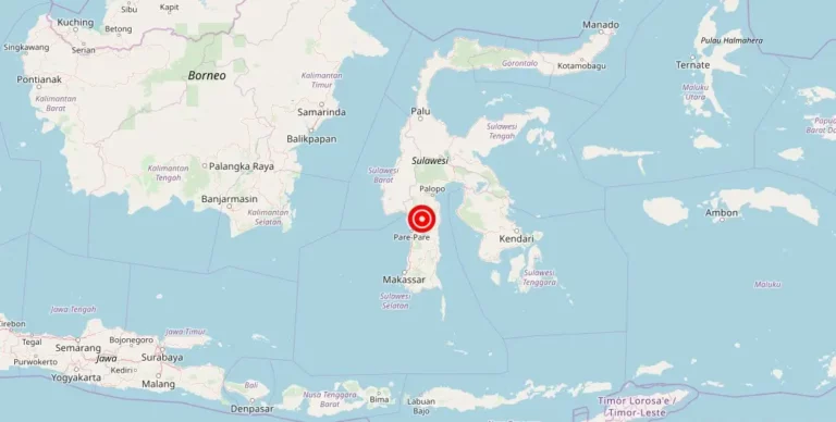 Magnitude 4.40 Earthquake Strikes Parepare, South Sulawesi, Indonesia