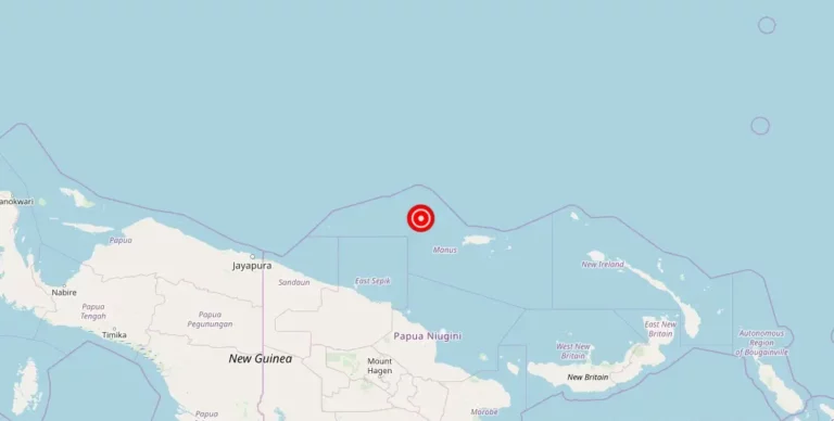 Magnitude 4.80 Earthquake Rocks Admiralty Islands Region, Papua New Guinea