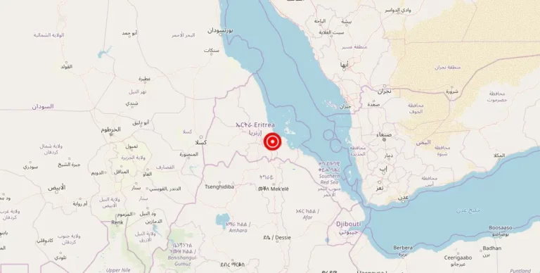 Mild 4.40 Magnitude Earthquake Strikes Near Massawa, Eritrea, East Africa