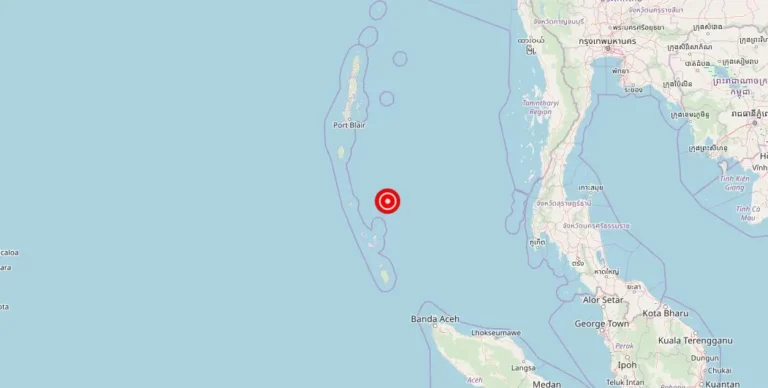 Magnitude 4.80 Earthquake Rattles Nicobar Islands, Andaman and Nicobar Islands, India
