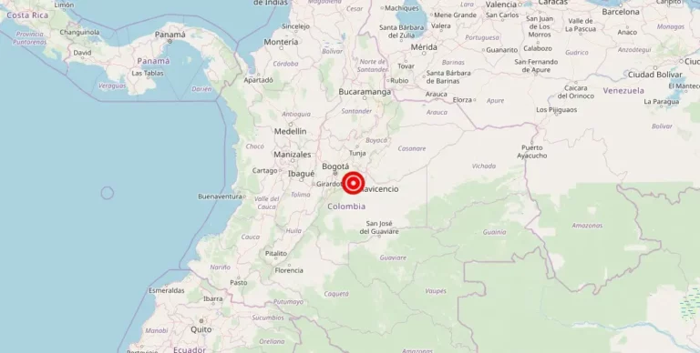 Magnitude 5.00 Earthquake Shakes Cumaral, Meta, Colombia