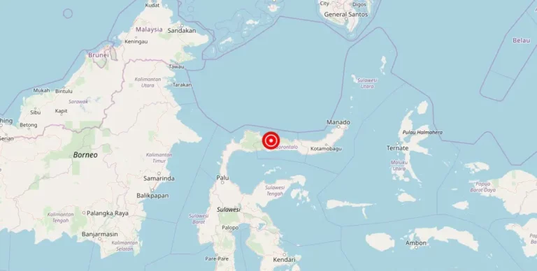 Magnitude 4.90 Earthquake Strikes Near Gorontalo, North Sulawesi, Indonesia