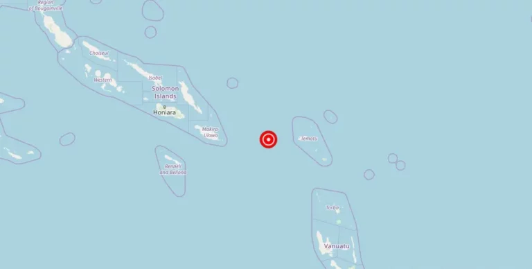 Magnitude 5.10 Earthquake Strikes near Santa Cruz Islands, Solomon Islands
