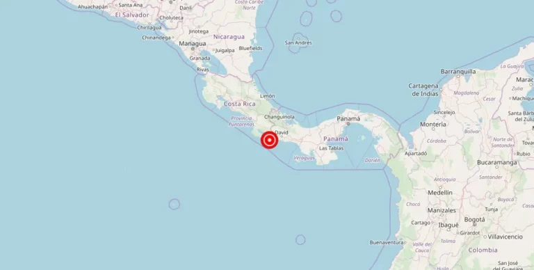Magnitude 4.4 Earthquake Strikes Near Puerto Armuelles, Chiriqui, Panama