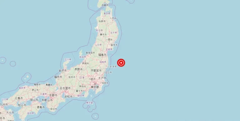 Magnitude 4.80 Earthquake Strikes near Tomioka, Fukushima, Japan