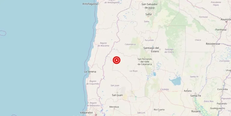 Magnitude 4.80 Earthquake Strikes Vinchina, La Rioja, Argentina