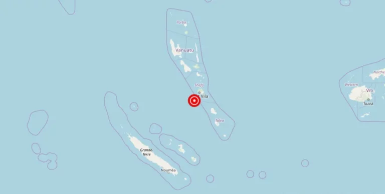 Magnitude 4.70 Earthquake Strikes Near Port-Vila, Shefa, Vanuatu