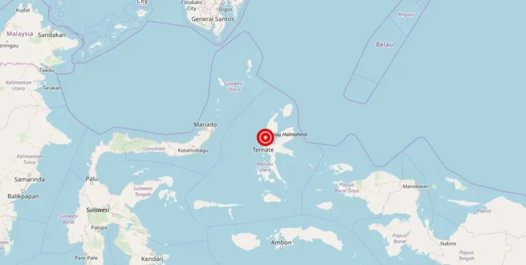 Magnitude 6.00 Earthquake Strikes Near Ternate, North Maluku, Indonesia